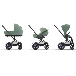 Cybex Combi Kinderwagens * E-Priam Kinderwagen Compleet Leaf Green - Matt Black Frame