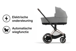 Cybex Combi Kinderwagens * E-Priam Kinderwagen Compleet Mirage Grey - Rosegold Frame