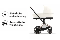 Cybex Combi Kinderwagens * E-Priam Kinderwagen Compleet Off White - Rosegold Frame