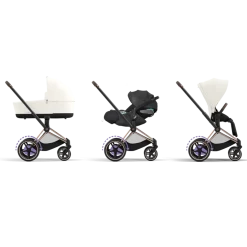 Cybex Combi Kinderwagens * E-Priam Kinderwagen Compleet Off White - Rosegold Frame