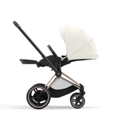 Cybex Combi Kinderwagens * E-Priam Kinderwagen Compleet Off White - Rosegold Frame