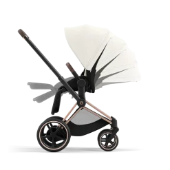Cybex Combi Kinderwagens * E-Priam Kinderwagen Compleet Off White - Rosegold Frame