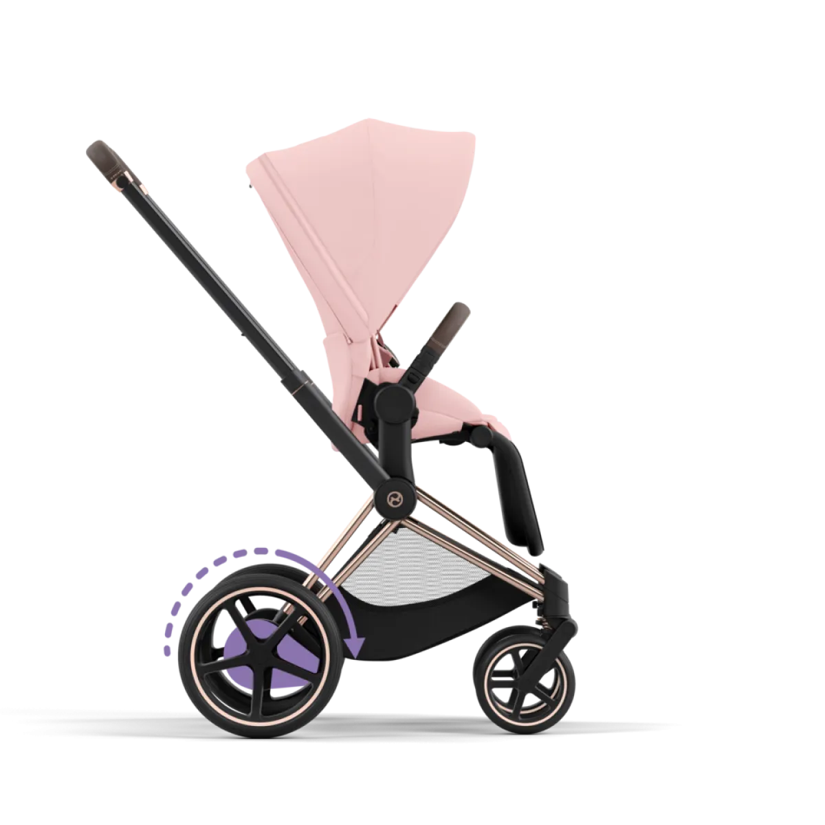 Cybex Combi Kinderwagens * E-Priam Kinderwagen Compleet Peach Pink - Rosegold Frame