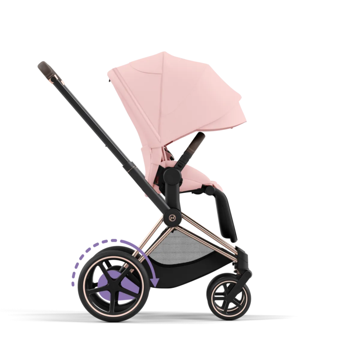 Cybex Combi Kinderwagens * E-Priam Kinderwagen Compleet Peach Pink - Rosegold Frame
