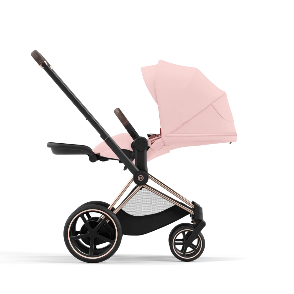 Cybex Combi Kinderwagens * E-Priam Kinderwagen Compleet Peach Pink - Rosegold Frame