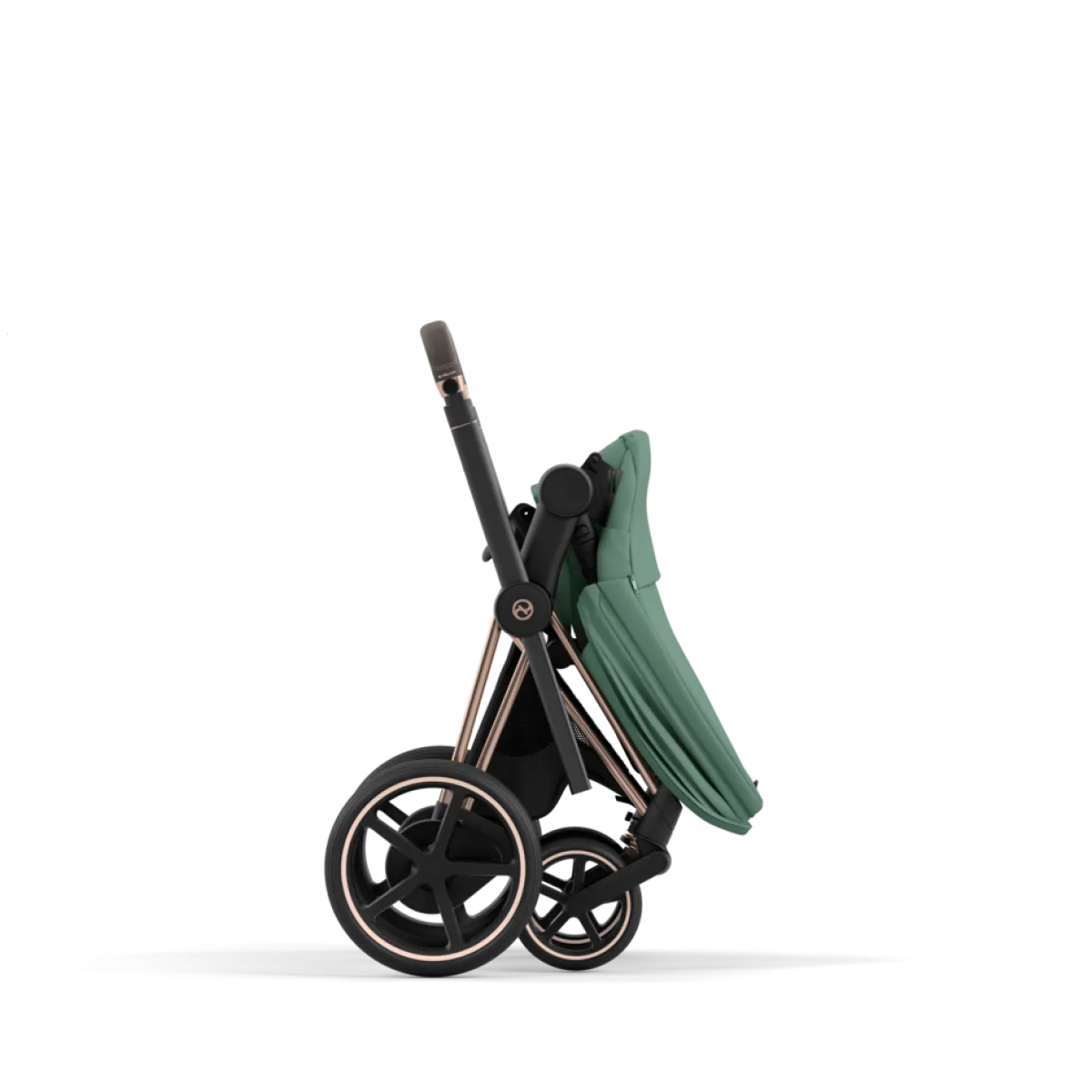 Cybex Combi Kinderwagens * E-Priam Kinderwagen Compleet Leaf Green - Rosegold Frame