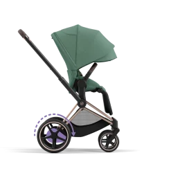 Cybex Combi Kinderwagens * E-Priam Kinderwagen Compleet Leaf Green - Rosegold Frame