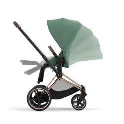 Cybex Combi Kinderwagens * E-Priam Kinderwagen Compleet Leaf Green - Rosegold Frame