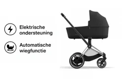 Cybex Combi Kinderwagens * E-Priam Kinderwagen Compleet Sepia Black - Chrome Black Frame