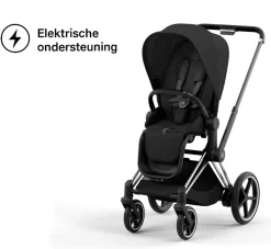 Cybex Combi Kinderwagens * E-Priam Kinderwagen Compleet Sepia Black - Chrome Black Frame
