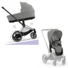 Cybex Combi Kinderwagens * E-Priam Kinderwagen Compleet Mirage Grey - Chrome Black Frame