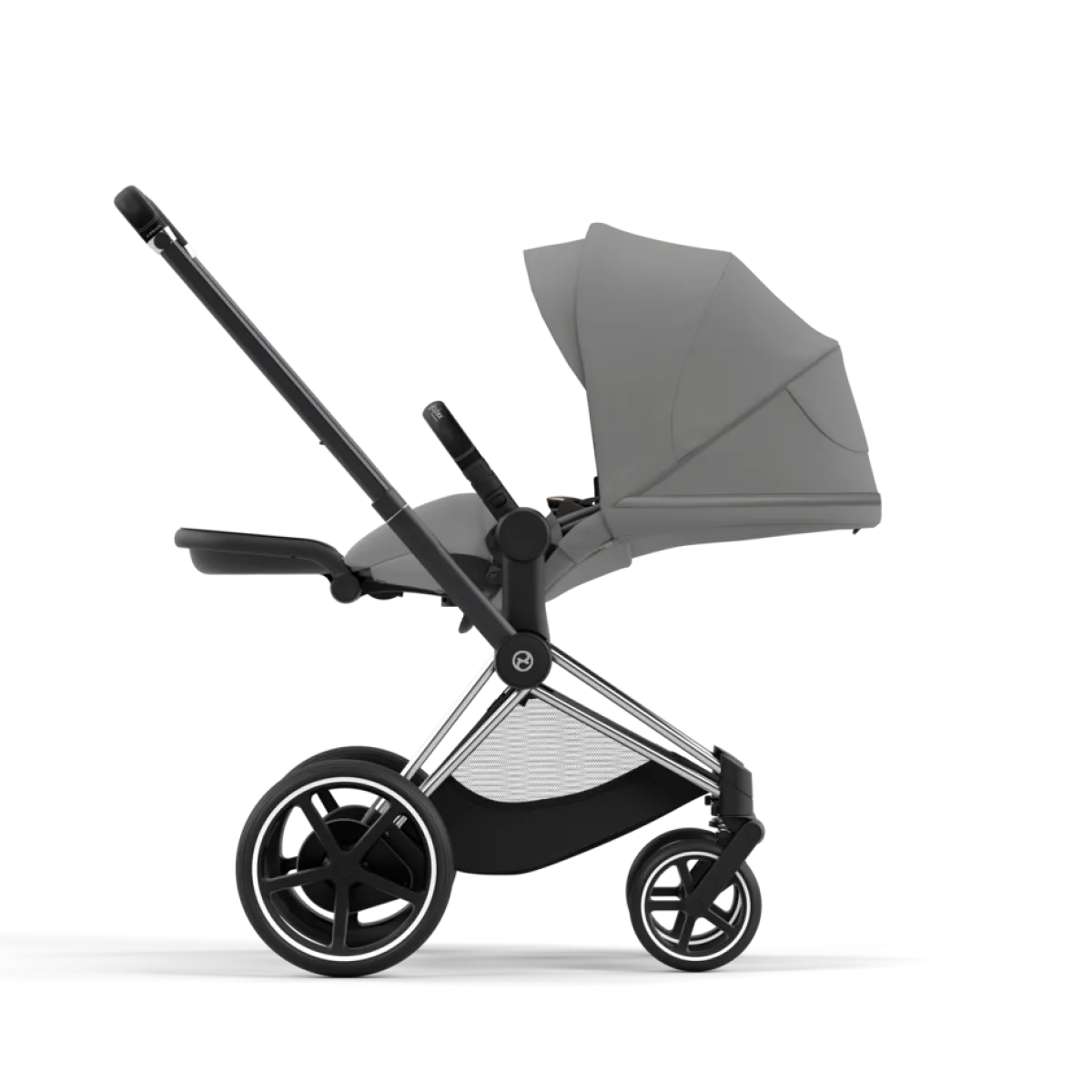 Cybex Combi Kinderwagens * E-Priam Kinderwagen Compleet Mirage Grey - Chrome Black Frame