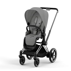 Cybex Combi Kinderwagens * E-Priam Kinderwagen Compleet Mirage Grey - Chrome Black Frame