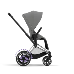 Cybex Combi Kinderwagens * E-Priam Kinderwagen Compleet Mirage Grey - Chrome Black Frame
