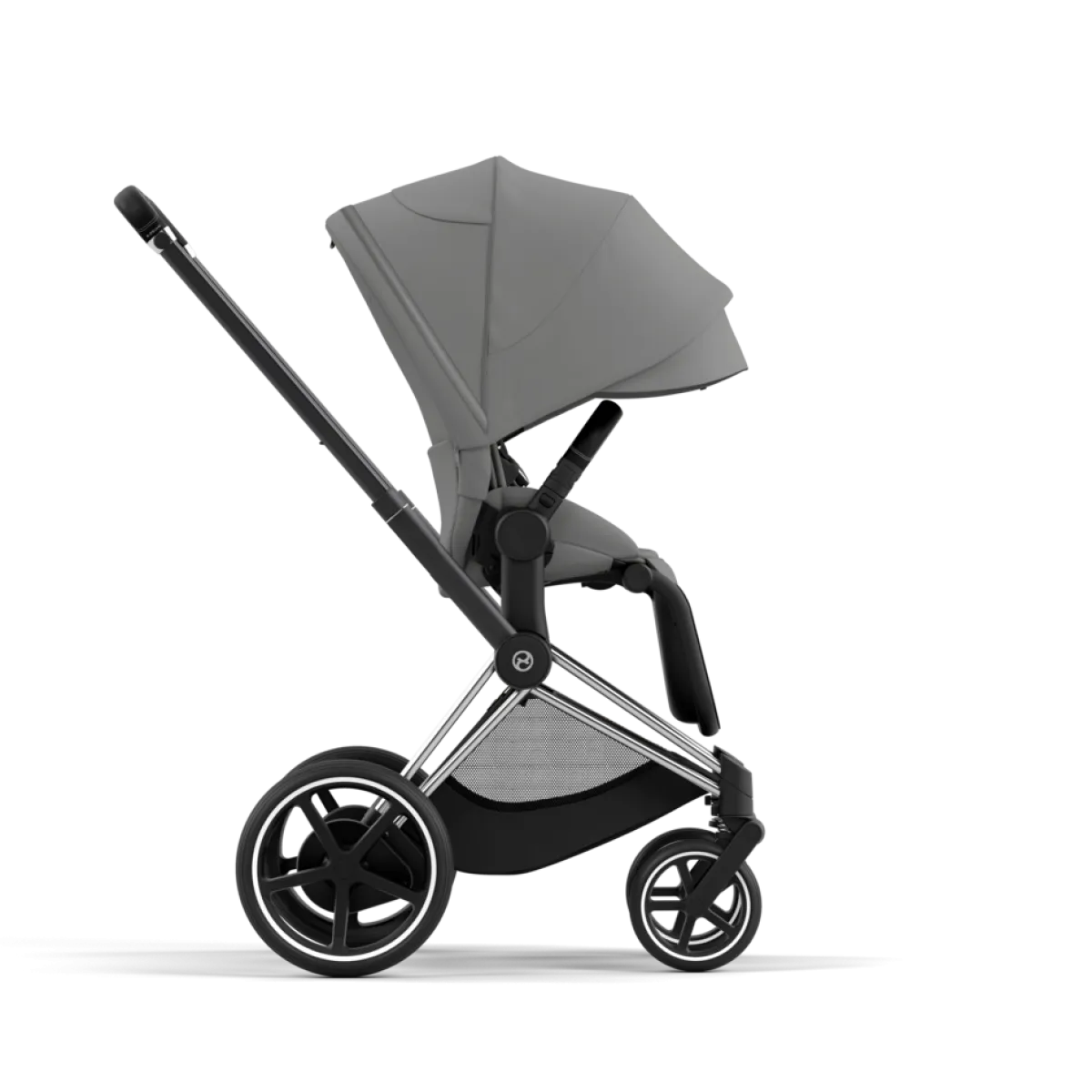Cybex Combi Kinderwagens * E-Priam Kinderwagen Compleet Mirage Grey - Chrome Black Frame