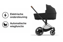 Cybex Combi Kinderwagens * E-Priam Kinderwagen Compleet Sepia Black - Chrome Brown Frame