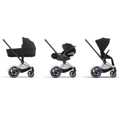 Cybex Combi Kinderwagens * E-Priam Kinderwagen Compleet Sepia Black - Chrome Brown Frame