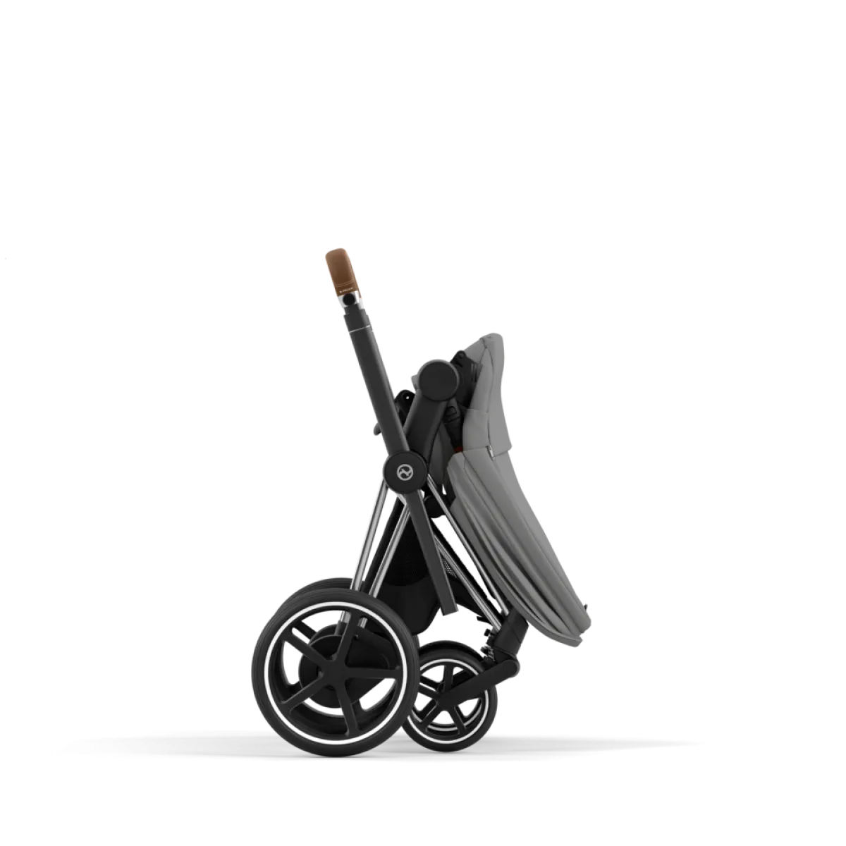 Cybex Combi Kinderwagens * E-Priam Kinderwagen Compleet Mirage Grey - Chrome Brown Frame