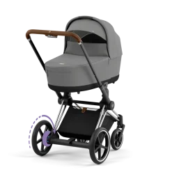 Cybex Combi Kinderwagens * E-Priam Kinderwagen Compleet Mirage Grey - Chrome Brown Frame