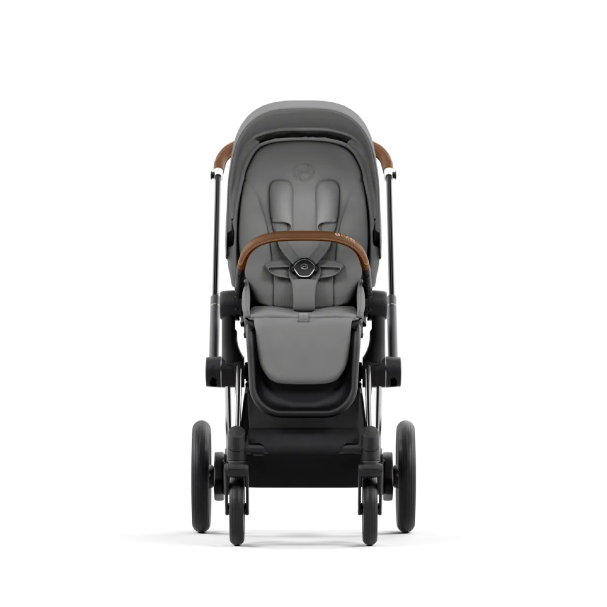 Cybex Combi Kinderwagens * E-Priam Kinderwagen Compleet Mirage Grey - Chrome Brown Frame