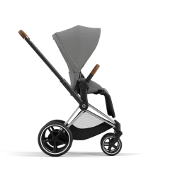 Cybex Combi Kinderwagens * E-Priam Kinderwagen Compleet Mirage Grey - Chrome Brown Frame