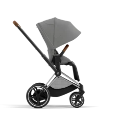 Cybex Combi Kinderwagens * E-Priam Kinderwagen Compleet Mirage Grey - Chrome Brown Frame