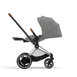 Cybex Combi Kinderwagens * E-Priam Kinderwagen Compleet Mirage Grey - Chrome Brown Frame
