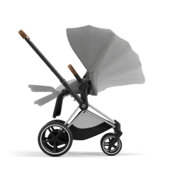 Cybex Combi Kinderwagens * E-Priam Kinderwagen Compleet Mirage Grey - Chrome Brown Frame