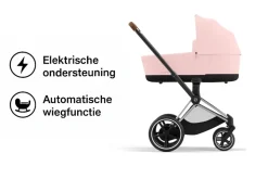 Cybex Combi Kinderwagens * E-Priam Kinderwagen Compleet Peach Pink - Chrome Brown Frame
