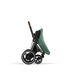 Cybex Combi Kinderwagens * E-Priam Kinderwagen Compleet Leaf Green - Chrome Brown Frame