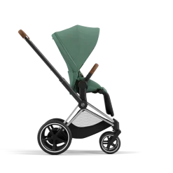 Cybex Combi Kinderwagens * E-Priam Kinderwagen Compleet Leaf Green - Chrome Brown Frame