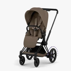 Cybex Combi Kinderwagens * Kinderwagen e-Priam 5 Compleet Comfort Matt Black Frame - Coconut Brown Bruin