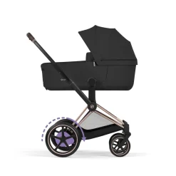 Cybex Combi Kinderwagens * Kinderwagen e-Priam 5 Compleet Comfort Rosegold Frame - Sepia Black Zwart