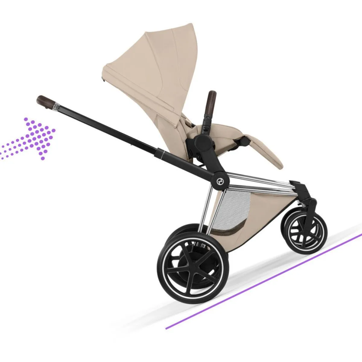 Cybex Combi Kinderwagens * Kinderwagen e-Priam 5 Compleet Style Chrome Brown Frame