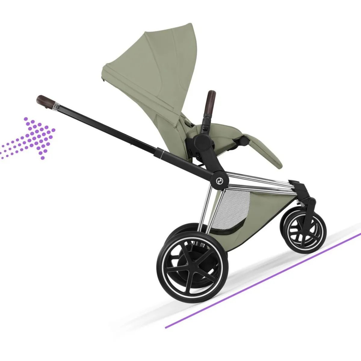 Cybex Combi Kinderwagens * Kinderwagen e-Priam 5 Compleet Style Chrome Brown Frame
