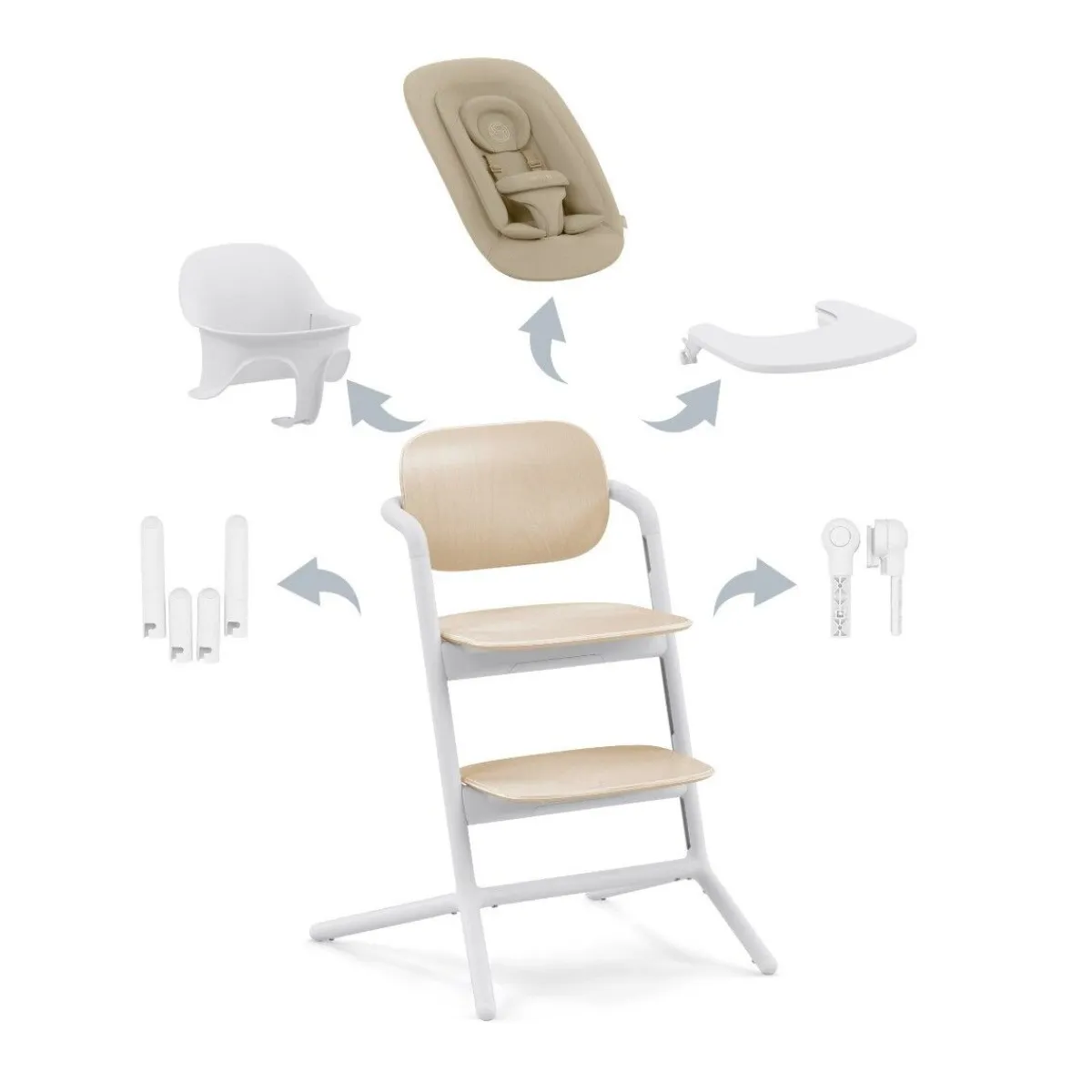 Cybex Meegroeistoelen * LEMO 4 in 1 Kinderstoel Sand White Zand