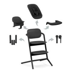 Cybex Meegroeistoelen * LEMO 4 in 1 Kinderstoel Stunning Black Zwart