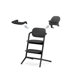 Cybex Meegroeistoelen * LEMO 3 in 1 Kinderstoel Stunning Black Zwart