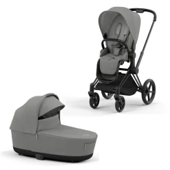 Cybex Combi Kinderwagens * Priam Kinderwagen Compleet Mirage Grey - Matt Black Frame