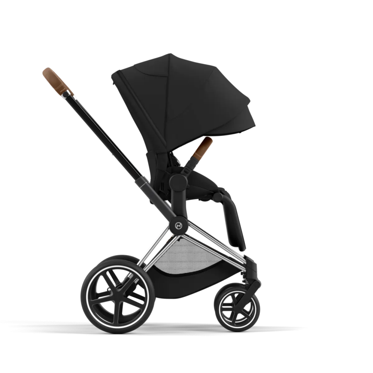 Cybex Combi Kinderwagens * Priam Kinderwagen Compleet Sepia Black - Chrome Brown Frame Zwart