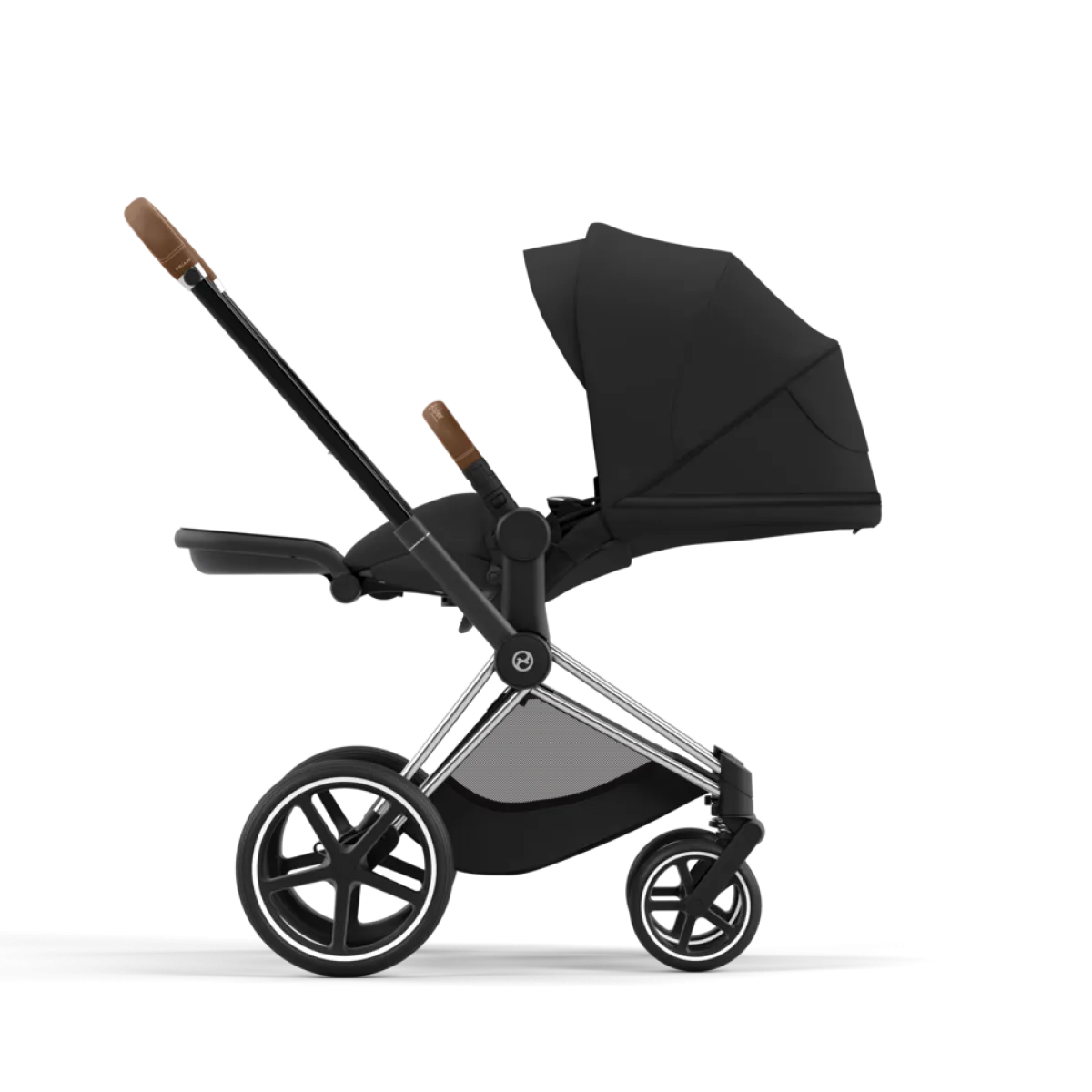 Cybex Combi Kinderwagens * Priam Kinderwagen Compleet Sepia Black - Chrome Brown Frame Zwart