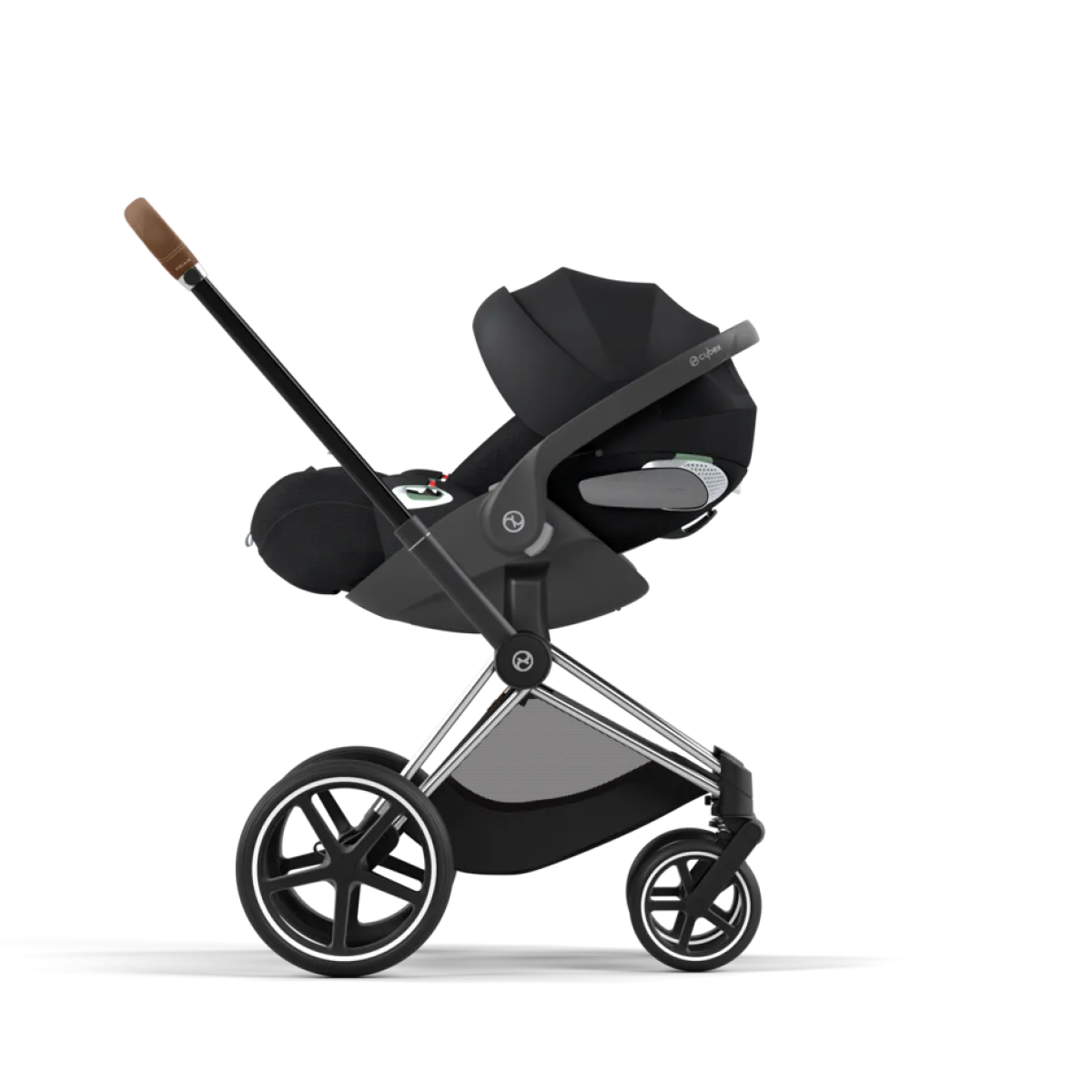 Cybex Combi Kinderwagens * Priam Kinderwagen Compleet Sepia Black - Chrome Brown Frame Zwart