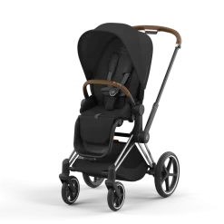 Cybex Combi Kinderwagens * Priam Kinderwagen Compleet Sepia Black - Chrome Brown Frame Zwart