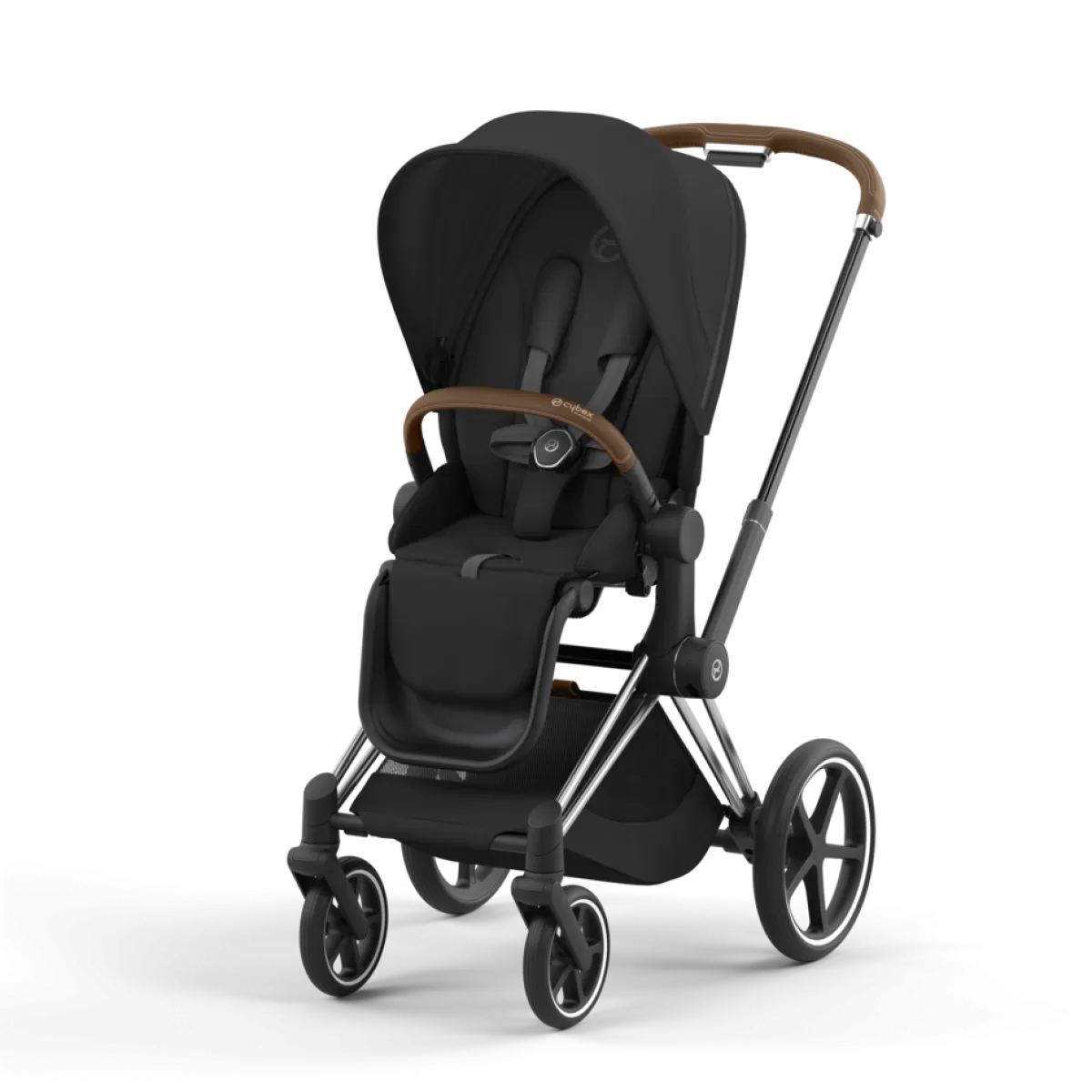 Cybex Combi Kinderwagens * Priam Kinderwagen Compleet Sepia Black - Chrome Brown Frame Zwart