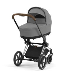 Cybex Combi Kinderwagens * Priam Kinderwagen Compleet Mirage Grey - Chrome Brown Frame Grijs
