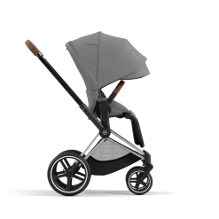 Cybex Combi Kinderwagens * Priam Kinderwagen Compleet Mirage Grey - Chrome Brown Frame Grijs