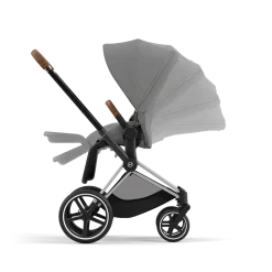 Cybex Combi Kinderwagens * Priam Kinderwagen Compleet Mirage Grey - Chrome Brown Frame Grijs