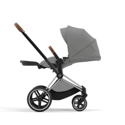 Cybex Combi Kinderwagens * Priam Kinderwagen Compleet Mirage Grey - Chrome Brown Frame Grijs