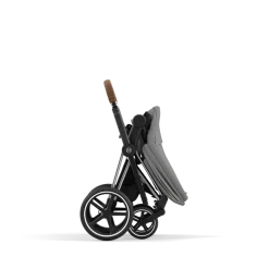 Cybex Combi Kinderwagens * Priam Kinderwagen Compleet Mirage Grey - Chrome Brown Frame Grijs