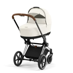 Cybex Combi Kinderwagens * Priam Kinderwagen Compleet Off White - Chrome Brown Frame Wit